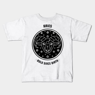 Aries ♈ Bold Since Birth Zodiac Sign Kids T-Shirt